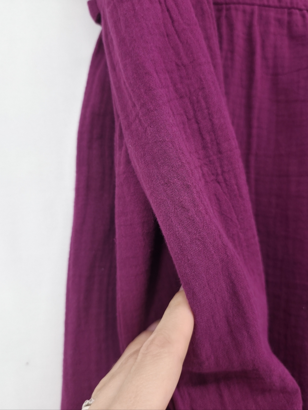 Pact Organic Cotton Coastal Double Gauze Breezy Midi Dress XS Sangria Minimalist - Picture 7 of 16